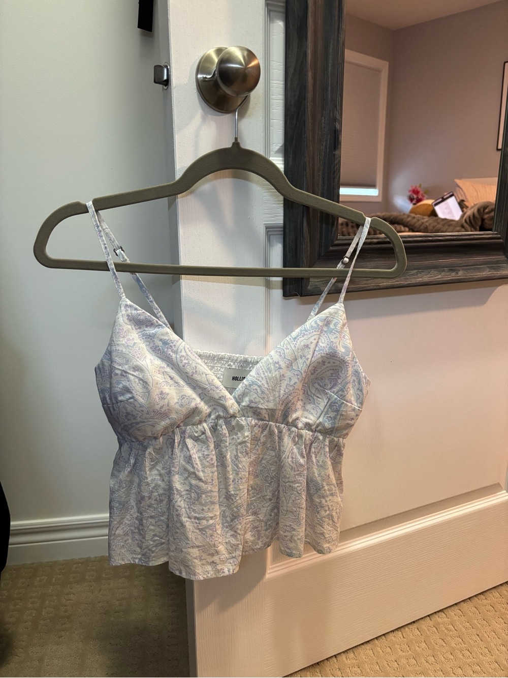 Hollister Light Blue Paisley Peplum Cami